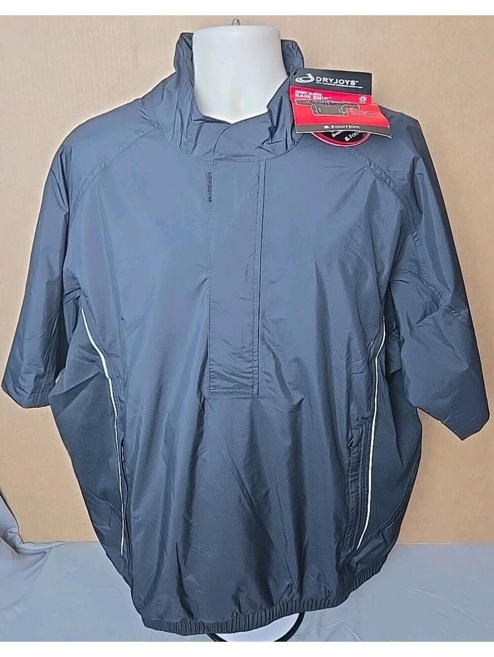 DryJoy by FootJoy Rain Shirt Short Sleeve 1/2 Zip Mens XL Extra Large Black New